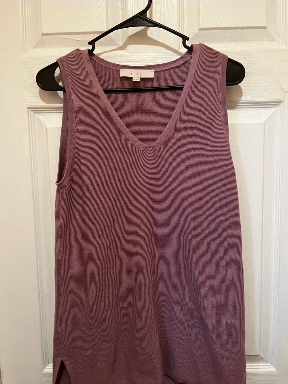 LOFT Dusty Mauve V-Neck Sleeveless Knit Tank